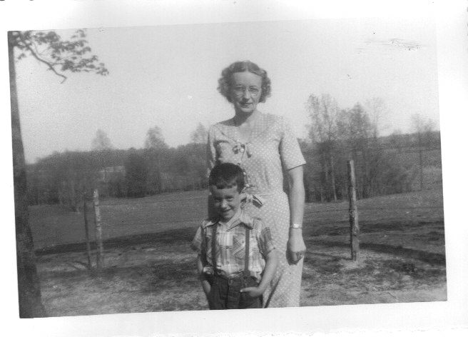 On the family farm with Mom.